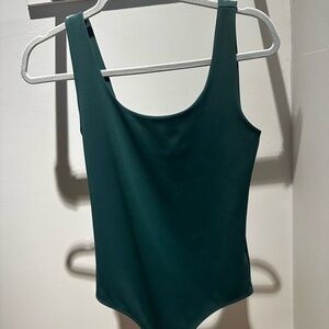 Express Deep Teal Scoop Neck Bodysuit